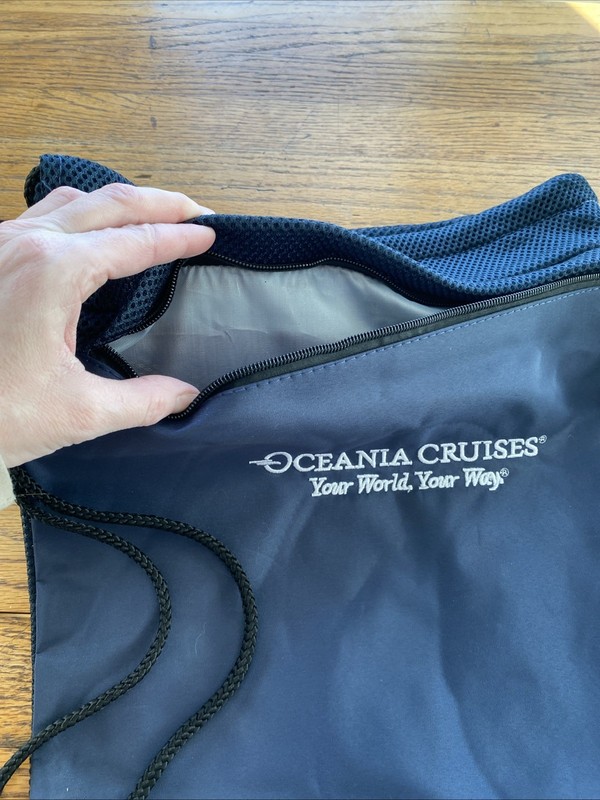 Oceania Cruises Drawstring Mesh Bag Backpack Dark Blue New Without Tags gallery