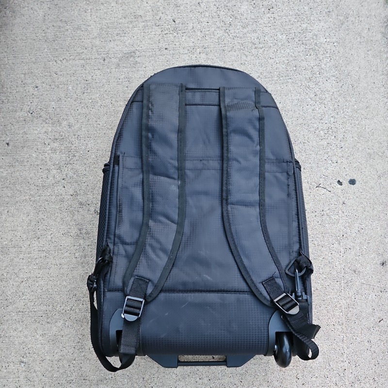 Protégé 22 Inch Rolling Backpack Black Red Wheels Retractable Handle gallery
