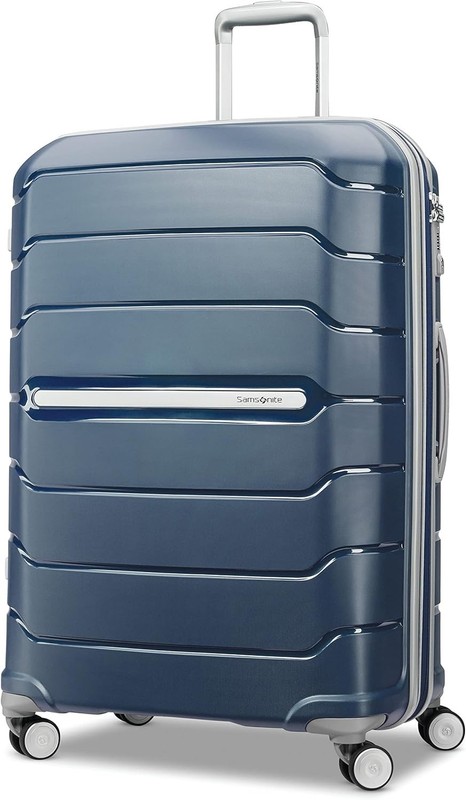 Durable 28-Inch Expandable Hardshell Luggage - Navy with Smooth 360° Wheels gallery