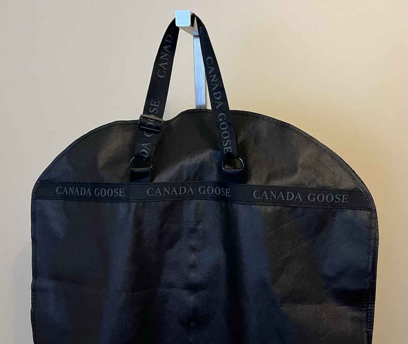 Canada Goose Arctic Program Logo Black Clothing Garment Bag EUC gallery