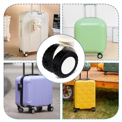Ymapinc 8Pcs Luggage Wheel Covers Protector, Anti Slip Suitcase Wheel for black gallery