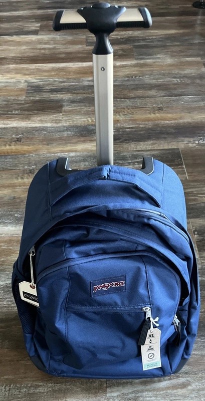 JanSport Driver 8 Rolling Backpack Wheeled Travel Bag Laptop Sleeve Navy 36L gallery
