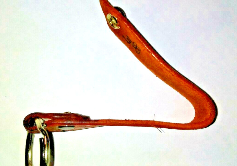 All Leather – Snap On ~ Snap Off Key Ring ~ MAHOGANY – Rope pattern