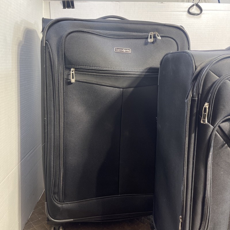 2PC SAMSONITE SOFT SHELL ROLLING LUGGAGE - BLACK spinner Two Bags Work Great gallery