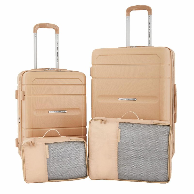 French Connection 4pc Expandable Rolling Hardside Luggage Set 8-Wheel System
