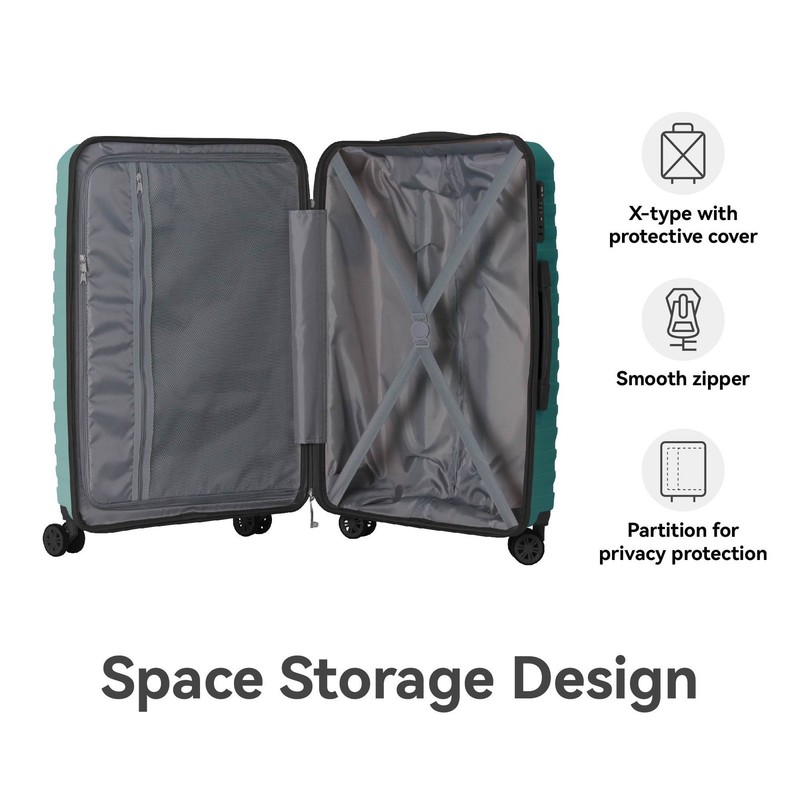 3-Piece Hardside Suitcase Set, 20", 24", 28" Luggage, Spinner Wheels - SkyBlue gallery