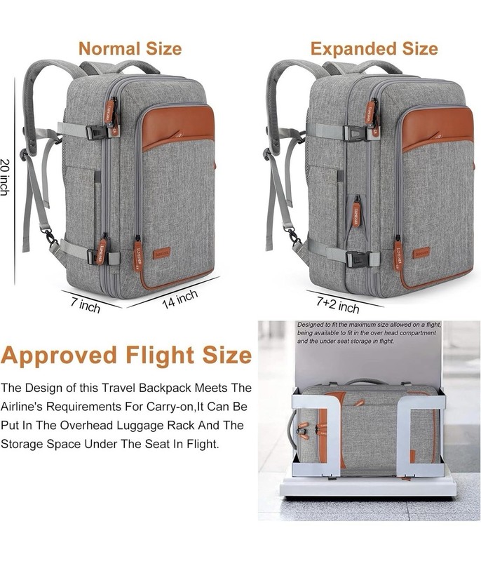 Lumesner Carry on Backpack, Extra Large 40L Flight Approved Travel Backpack gallery