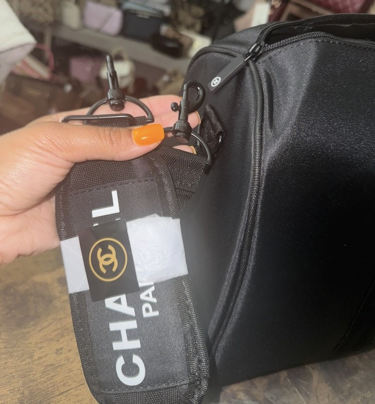 CHANEL GWP/VIP Black Duffle Bag Adjustable Straps Carry On