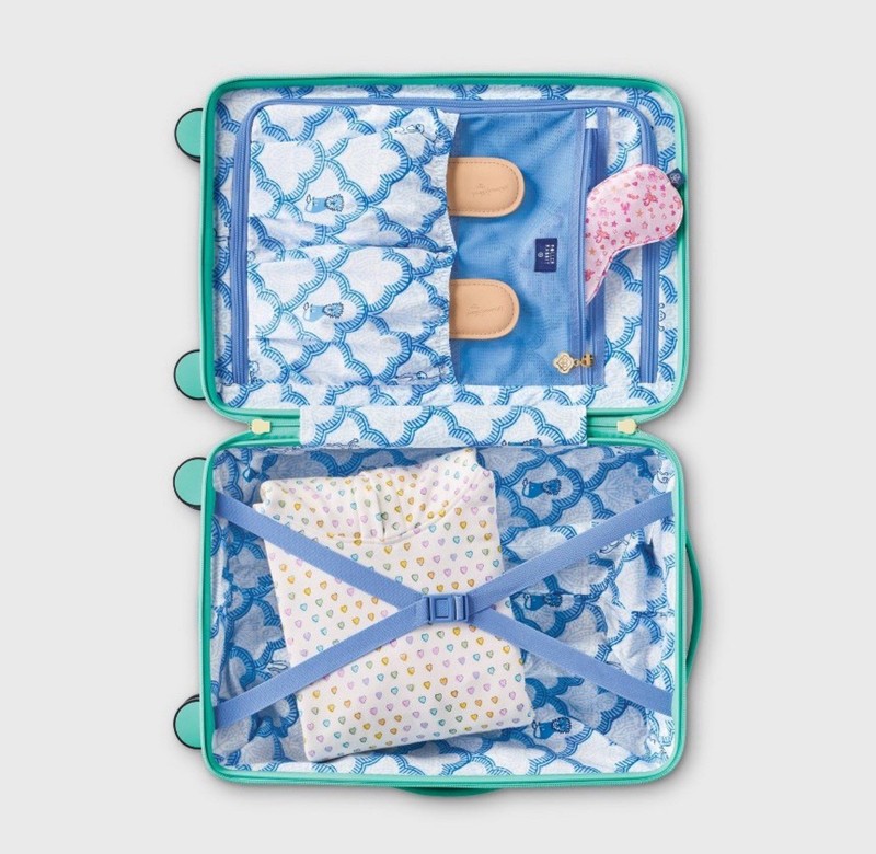 Light Blue Heart Pattern Spinner Hardcase Carry-On with Handle Roller Rabbit gallery