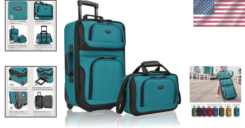 Lightweight Softside Rolling Suitcase Set 2-Wheel Polyester Travel Carry-On gallery