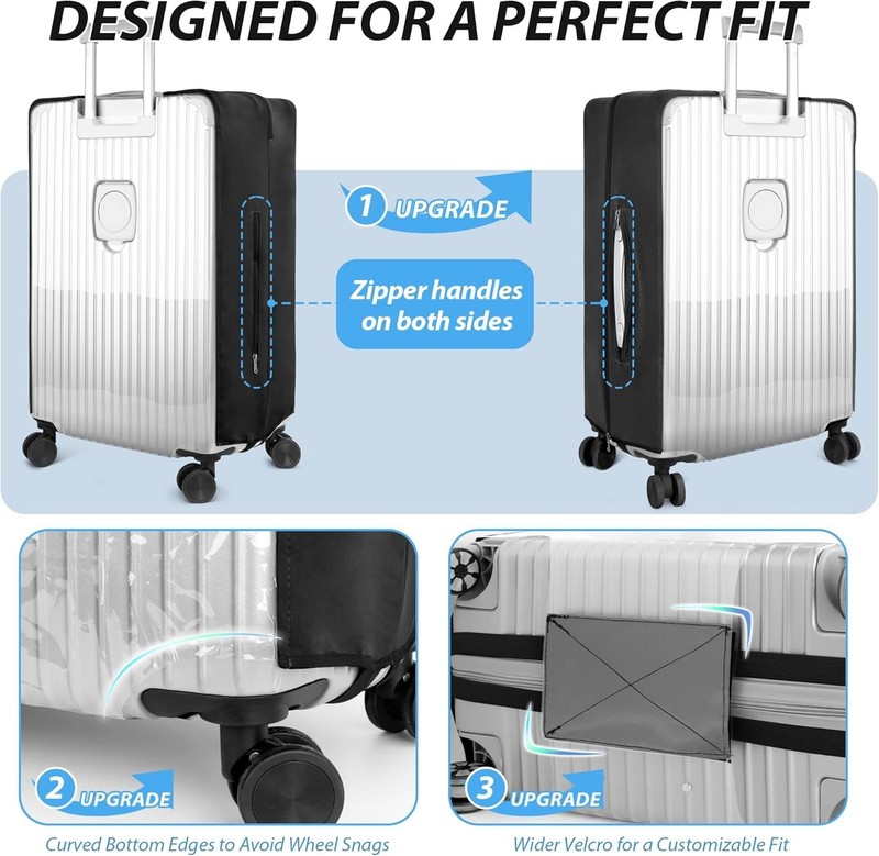 Transparent PVC , No Disassembly Required Clear Luggage Protector gallery