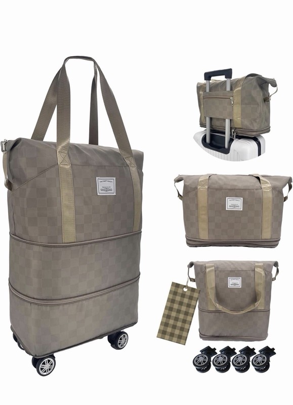 Expendable Checkered Duffle Travel Bag