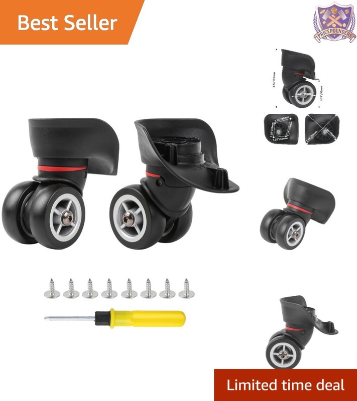 Luggage Wheels Replacement Plastic Swivel 2 Pack for Hard Shell Suitcases