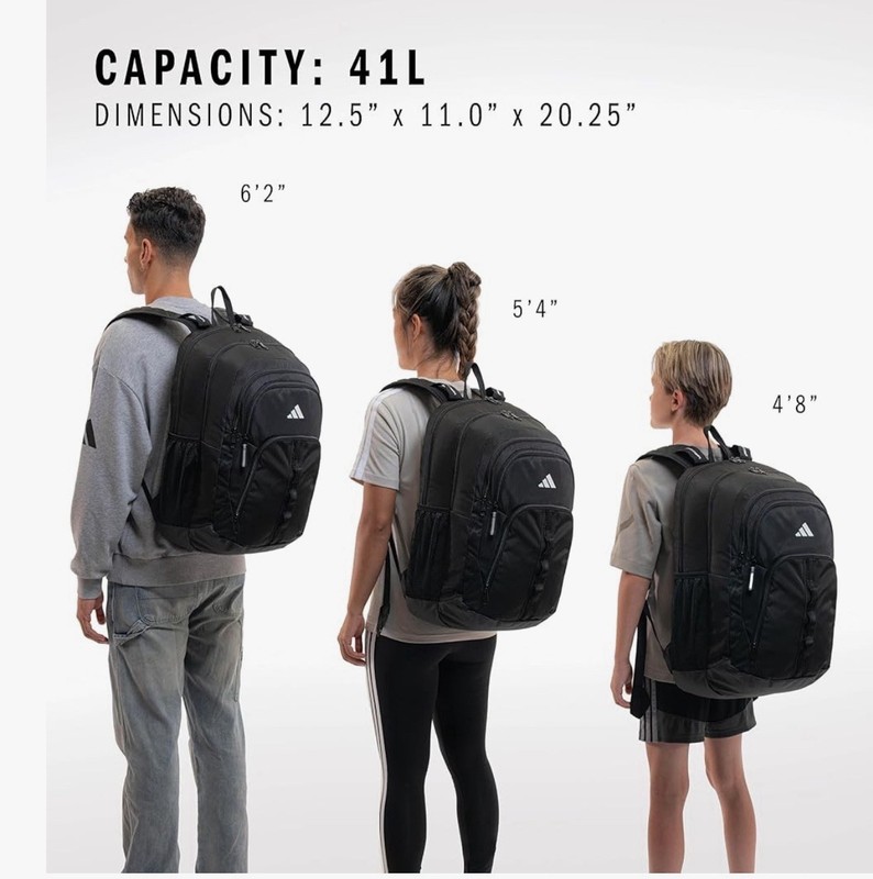 Adidas Prime 7 Backpack LoadSpring Tech Friendly 16" Laptop Water Resistant OSFA gallery