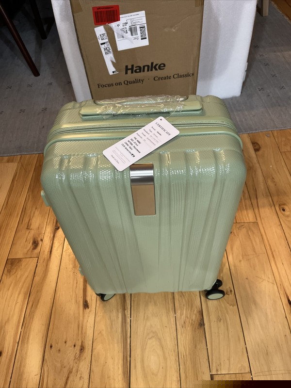 Hanke Carry On Luggage Hard Shell 20in Spinner Wheels Bamboo Green TSA Lock NEW gallery