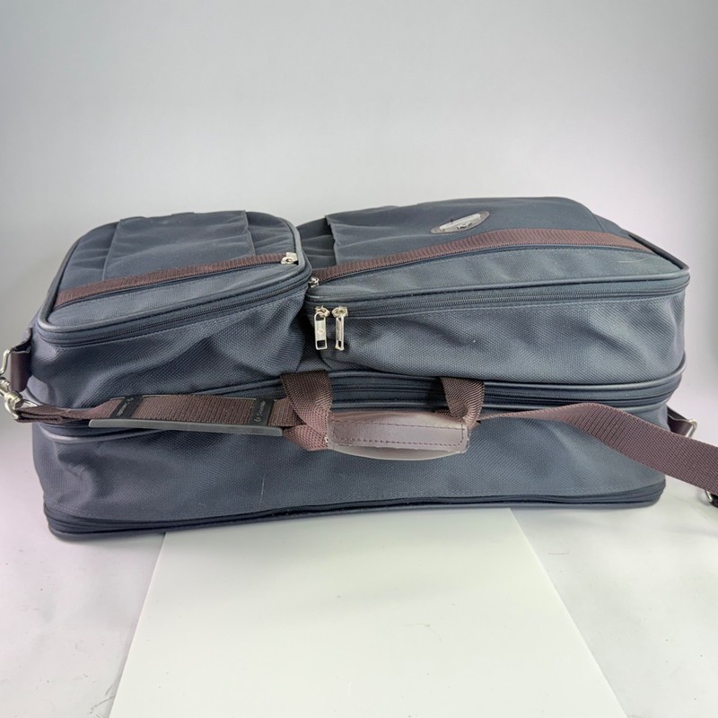 Vintage Samsonite Profile Softside Briefcase Attache Bag Gray Brown 1980s Strap gallery