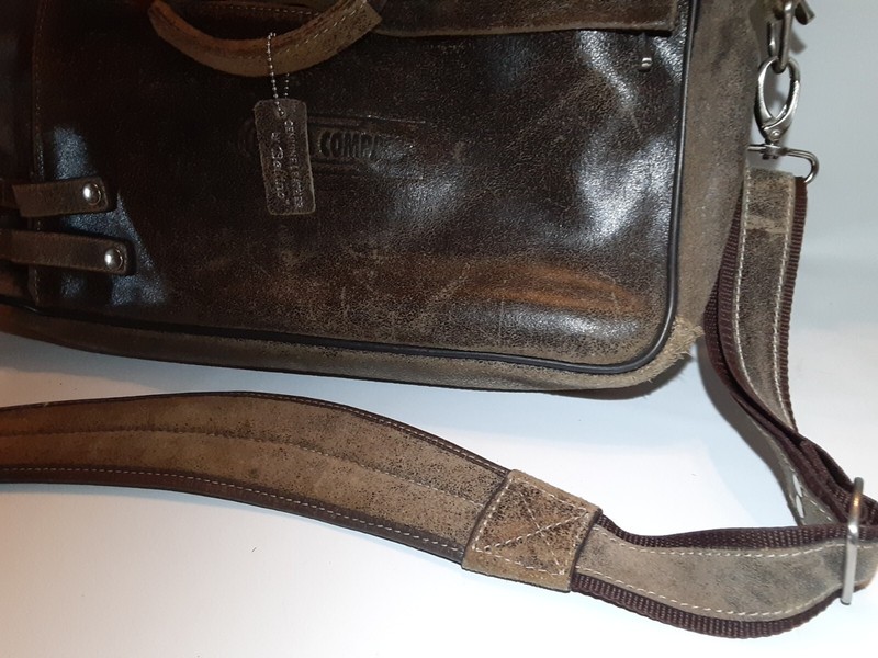 Bellino Shure Full Compass Leather Distressed Brown Messenger Travel Laptop Bag gallery