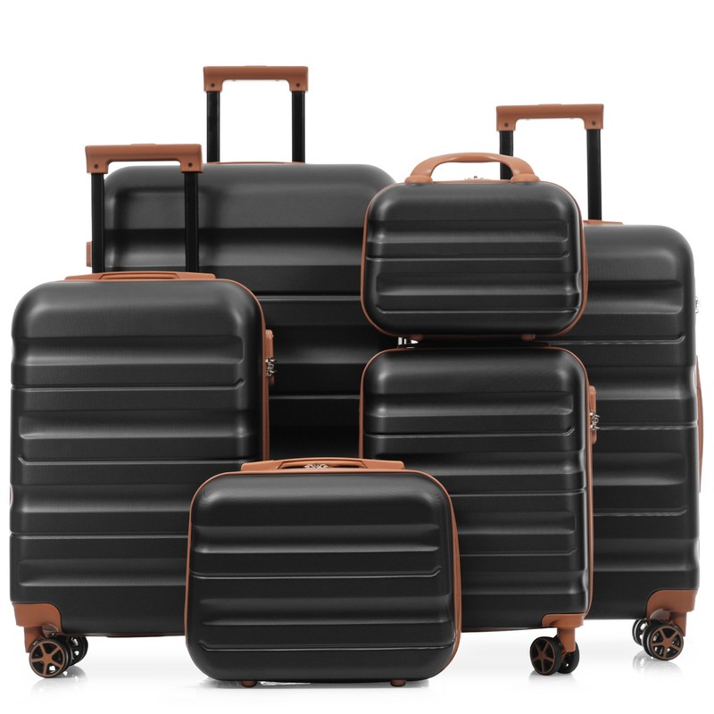 6 Piece Luggage Set Hardshell Carry on Suitcase with Spinner Check-In Sizes New gallery
