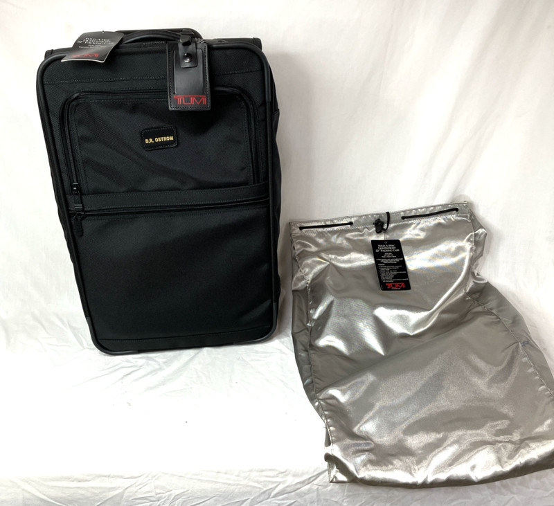 Tumi Style 2222 Fold-A-Way 22” Carry On Rolling Luggage Black Nylon Monogrammed