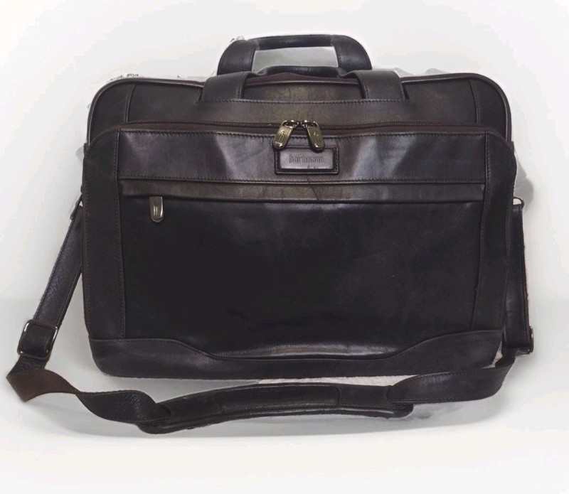 VTG Hartmann Aviator Leather Expandable Briefcase Luxury Lapiop Travel Bag Brown gallery