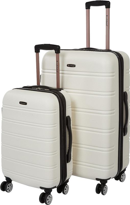Melbourne Hardside Expandable Spinner Wheel Luggage, White, 2 Piece (20"/28")