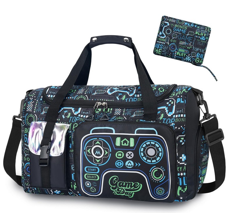 Foldable Duffle Bag for Girls,Overnight Bag with Shoe Compartment＆Wet Pocket,...