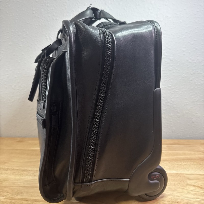 TUMI Wheeled Compact Computer Brief Black Leather Style 96102DH gallery