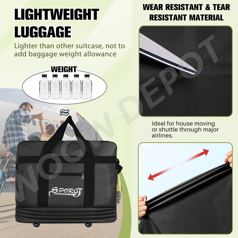 40" Expandable Rolling Duffel Bag Collapsible Large Capacity Luggage Suitcase gallery