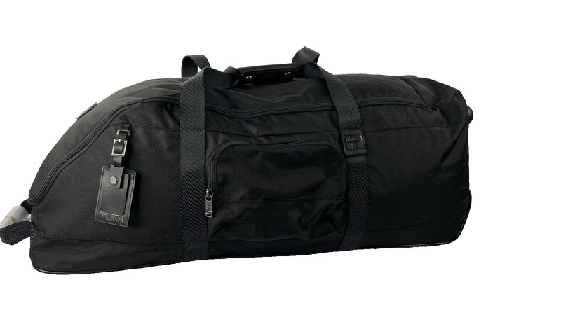 TUMI Pinehurst Collapsible Wheeled Soft Duffel Extra Large Solid Black Luggage
