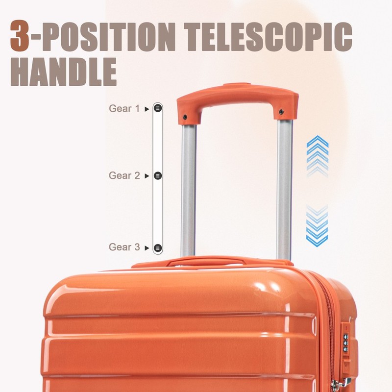 14/20 Inch 2PCS Gradient PC Spinner Luggage Set Carry On Suitcase Lock gallery