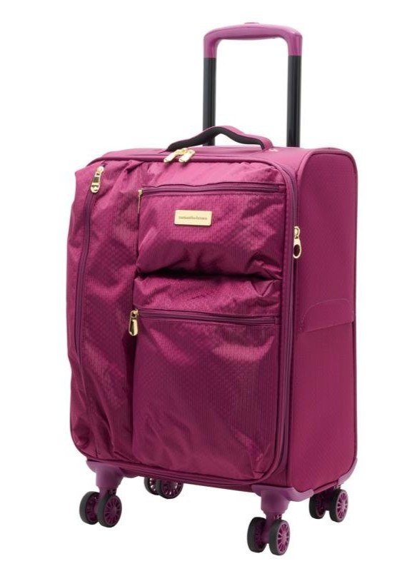 Samantha Brown 22″ Soft Side Spinner Carry-On Luggage Suitcase Purple NWT