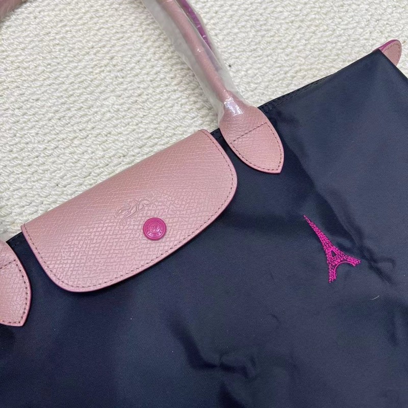 LONGCHAMP Le Pliage Eiffel Tower Tote Bag Size L Black Nylon New Limited Edition gallery