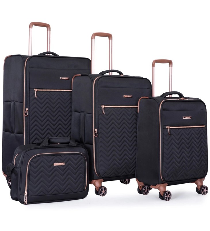 Travelhouse 3 Piece Suitcase Set With 15″ Rote Bag