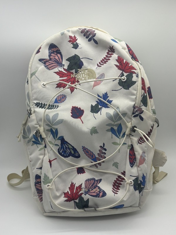 The North Face Jester Backpack White Nature Print 18" Laptop School Bag Women