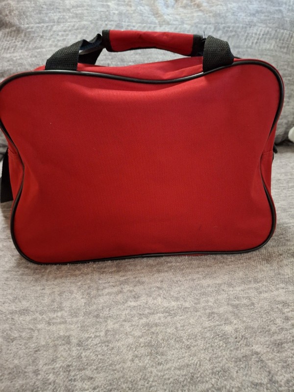 Protégé Red Accessory Bag Polyester Adjustable Straps Zippered Compartments gallery