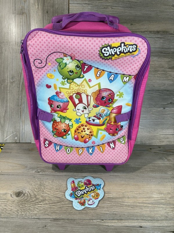 Shopkins Rolling Luggage Girls Kids Youth School Travel Bag W/ Tag