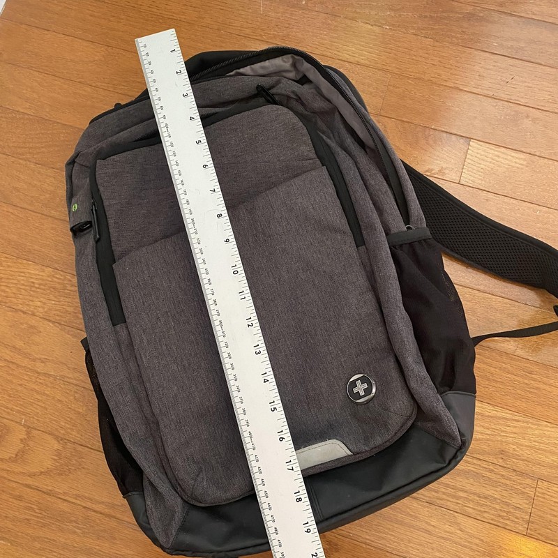 Swissdigital Smart Backpack Gray Laptop Travel Bag 19" Large USB Charging Port gallery