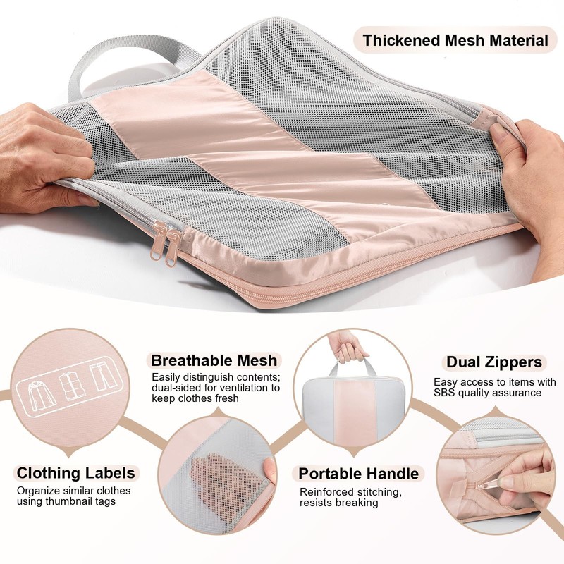 8 Set Compression Packing Cubes for Travel Gifts Mom Women,Airplane/Cruise/Ca... gallery