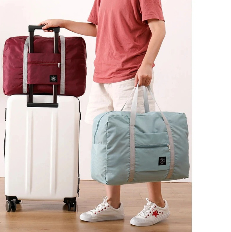 1pc Foldable Travel Duffel Bag Lightweight Carry On Weekend Bag for Airlines gallery