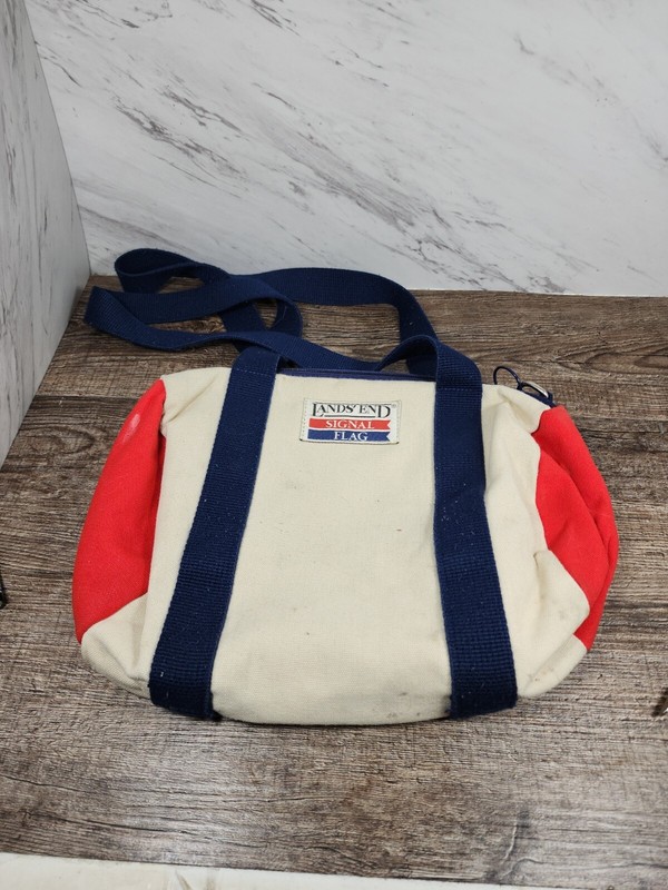 ☆RARE☆ ~Land's End VINTAGE Signal Flag Duffel~ ☆LOOK☆ gallery