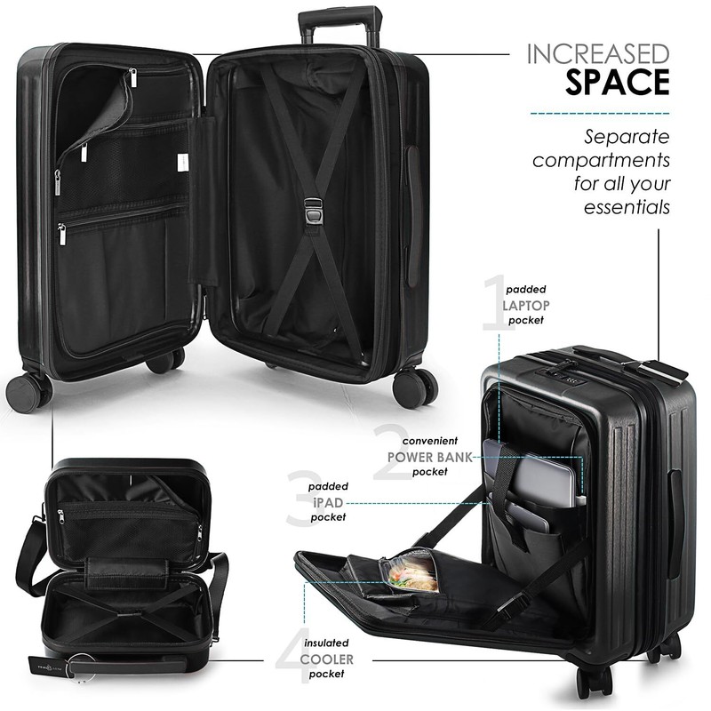 Hard Shell Luggage Set with Spinner Wheels 4 Piece Expandable TSA Lock gallery