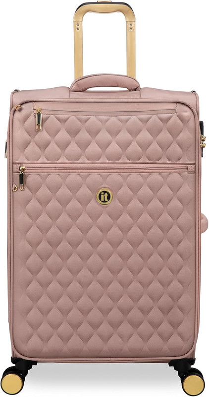 Glimmering 28" Softside Checked 8 Wheel Expandable Spinner, Mink Gold gallery