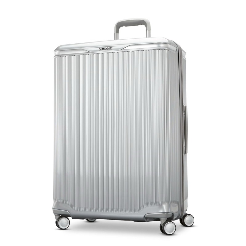 Samsonite Silhouette 18 Large 28 Inches Spinner Luggage Suitcase Metallic Silver