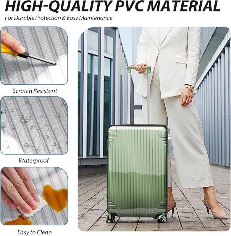 Transparent PVC , No Disassembly Required Clear Luggage Protector gallery