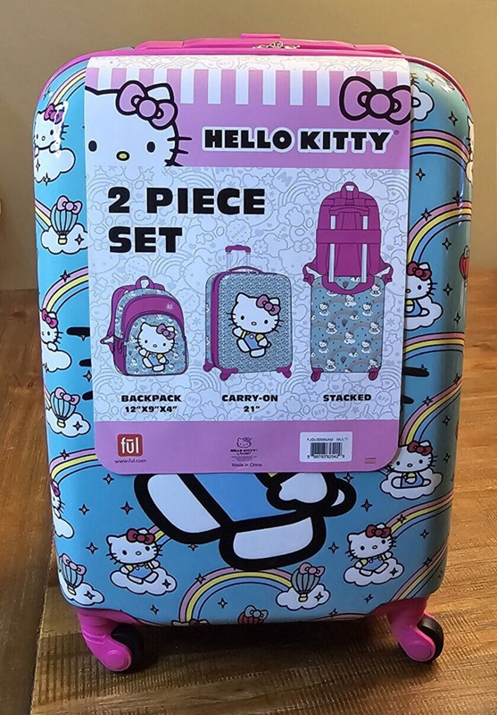 Hello Kitty 2 Piece Luggage Set Backpack & Carry-on