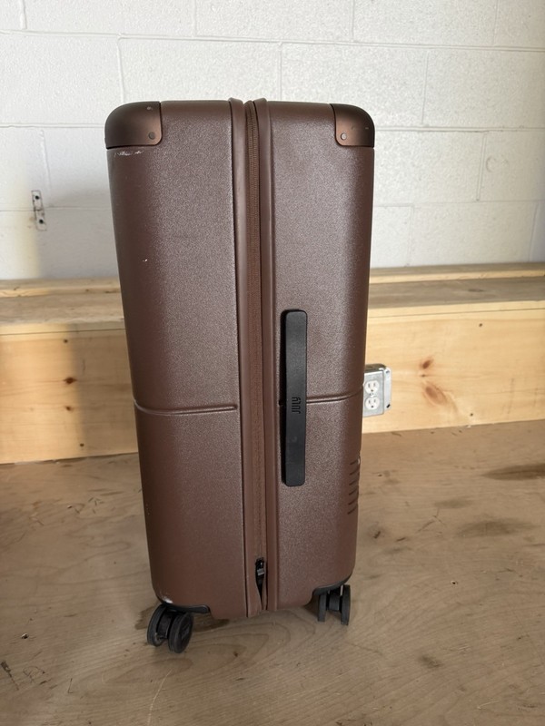 July Checked Hard Shell Travel Luggage Suitcase 24.5 Tracking W/ Lock Brown gallery