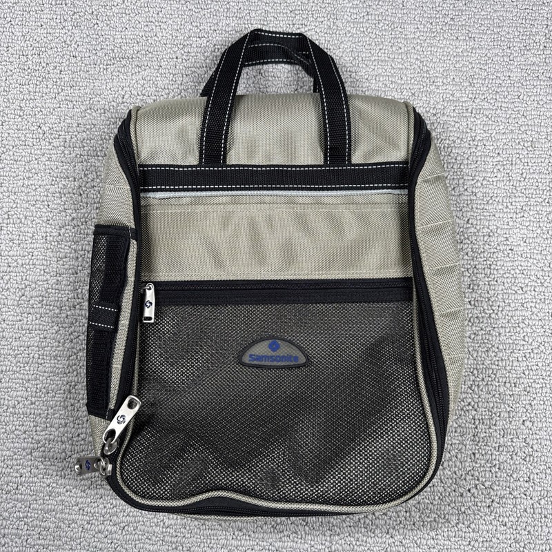 Samsonite GOLF SHOE BAG Soft Sided/Padded/Vented w Mesh Front Pocket-Champagne