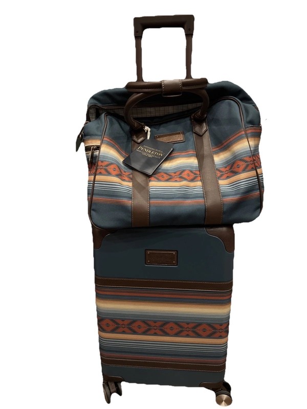 Pendleton Multi Color Aztek Luggage Set Carry On Spinner & Weekend Satchel-NWT