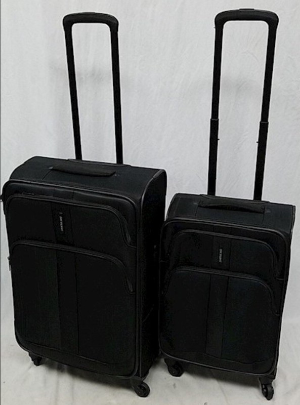 Skyline Softside 2pc Spinner Luggage Set – Black With Accessory Bathroom Bag’s