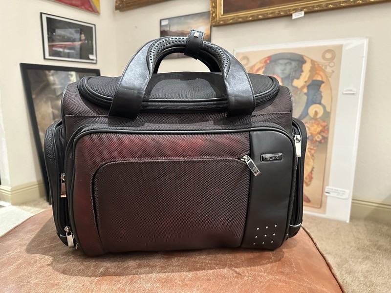 Tumi Boston Weekender In Black & Red 18”Lx12”x11”W
